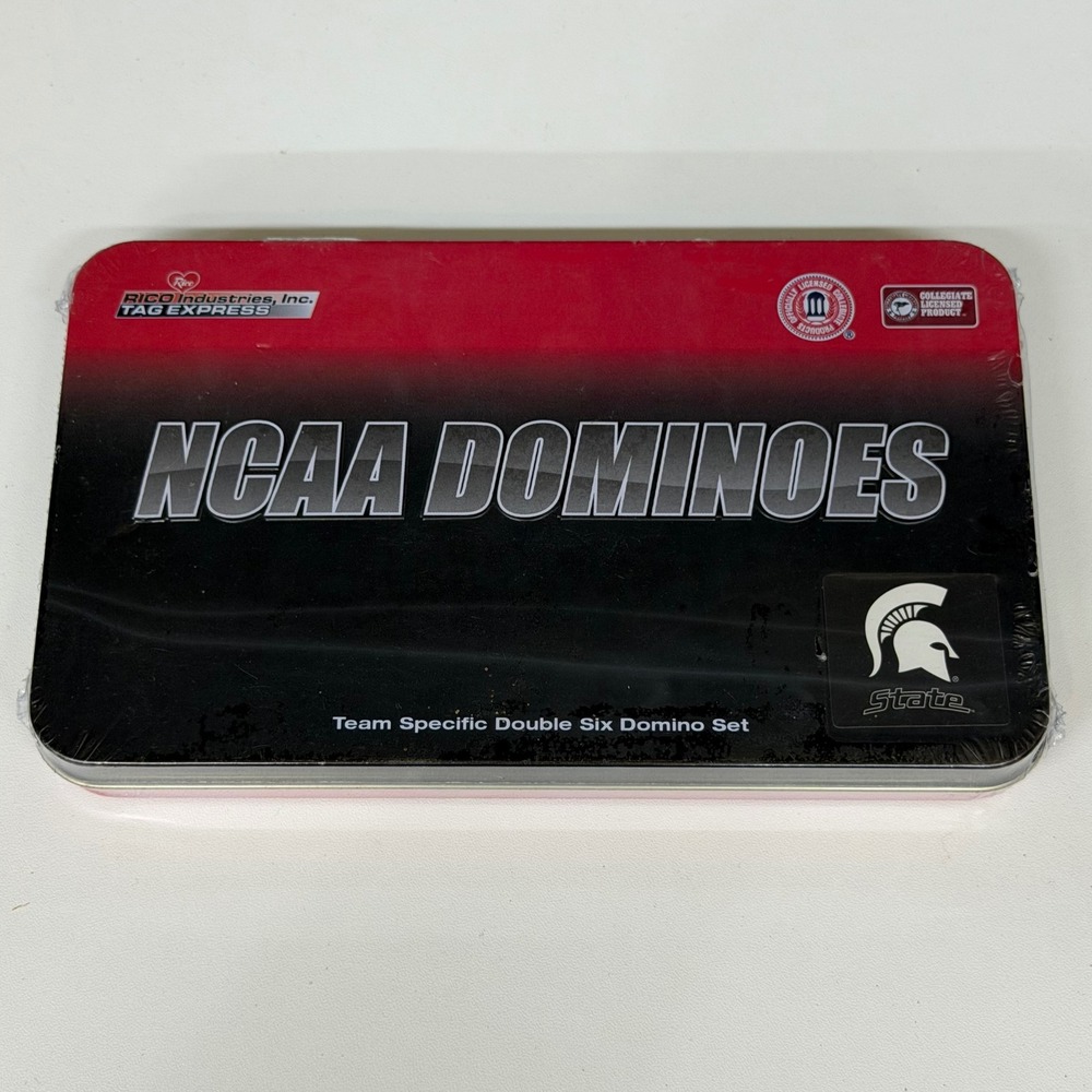 Michigan State Spartans NCAA Dominoes Set Double Six Rico Industries MSU Tin NEW